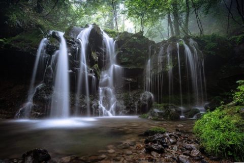 landscape, a small waterfall, natural