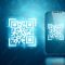 QR code and smartphone, new technologies. Electronic digital technologies scanning, barcode.