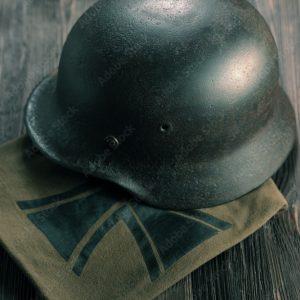 Rusty german army helmet from second world war.