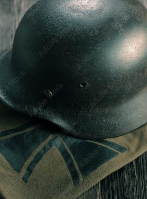 Rusty german army helmet from second world war.