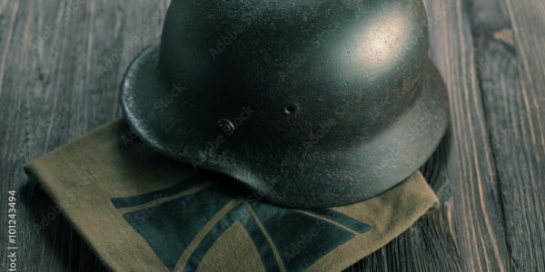 Rusty german army helmet from second world war.